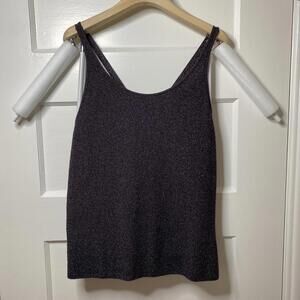 Banana Republic Shine Sweater Tank Womens Medium Metallic Sparkle Going Out Chic